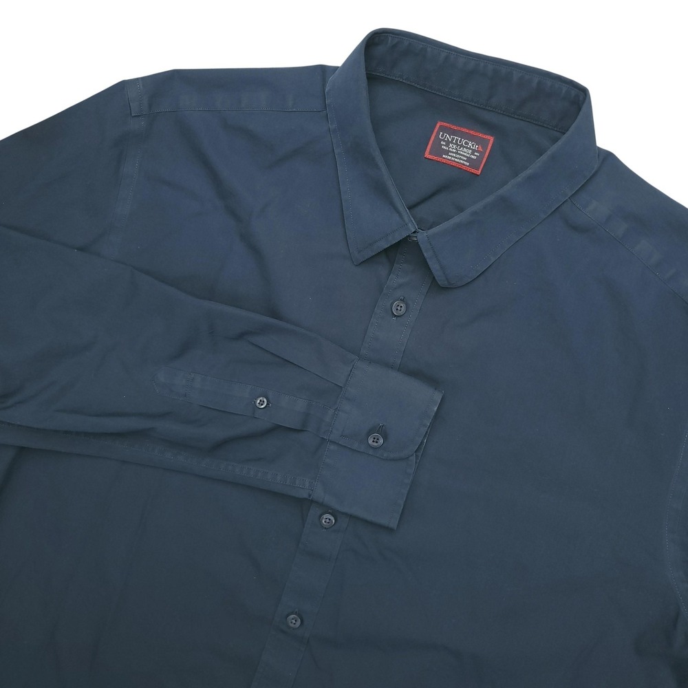 UNTUCKit Castello WF Shirt Mens 2XL Blue Long Sleeve Button Up Wrinkle Free